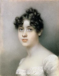 Porträtminiatur eines Mädchens in einem weißen Kleid, ca. 1815